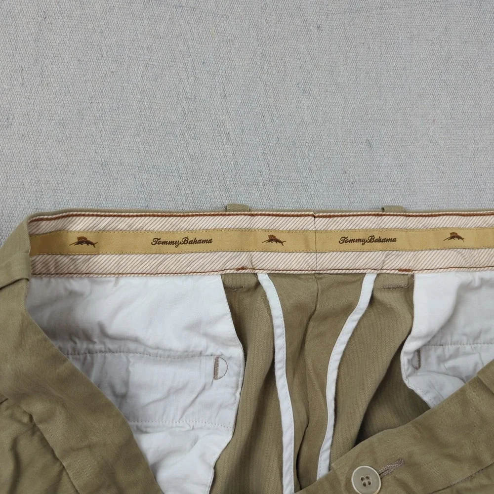 Tommy Bahama Pants Mens 38x32 Khaki Silk Casual Preppy Pleated
